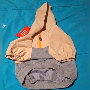 Tan and Gray Hooded Jacket Dog Hoodie‎ M Reddy